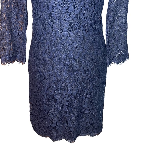Diane von Furstenberg Zarita Scoop Dress Navy Lace size 8 - Picture 5 of 16